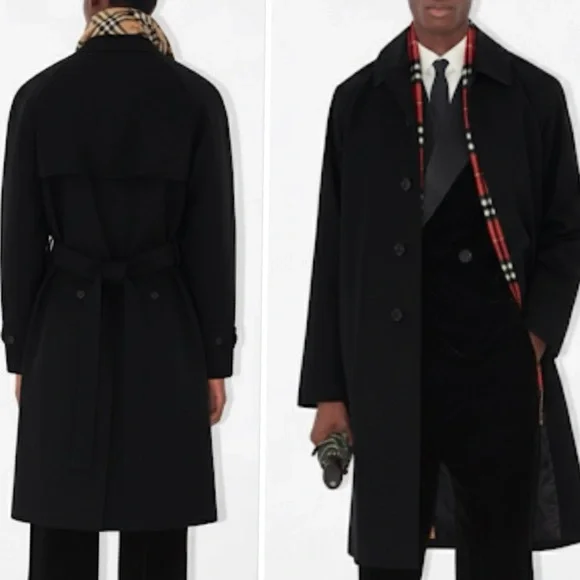 Burberry London Single Breasted Belted 100% Wool Car Trench Coat Size 40R - Picture 2 of 15